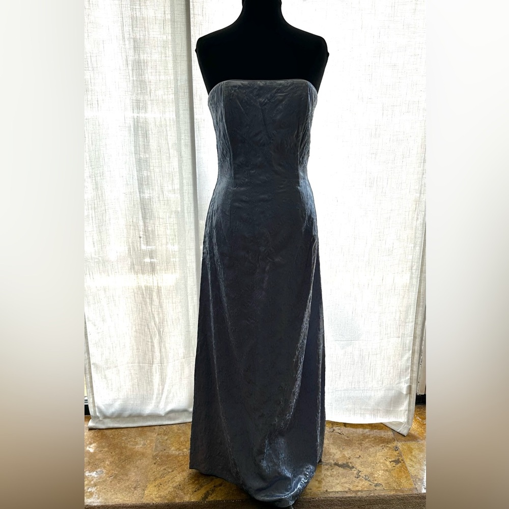 Jessica McClintock Blue Strapless Embroidered Gown Sz 10 Fits 6 NWT Formal Prom - Picture 2 of 13